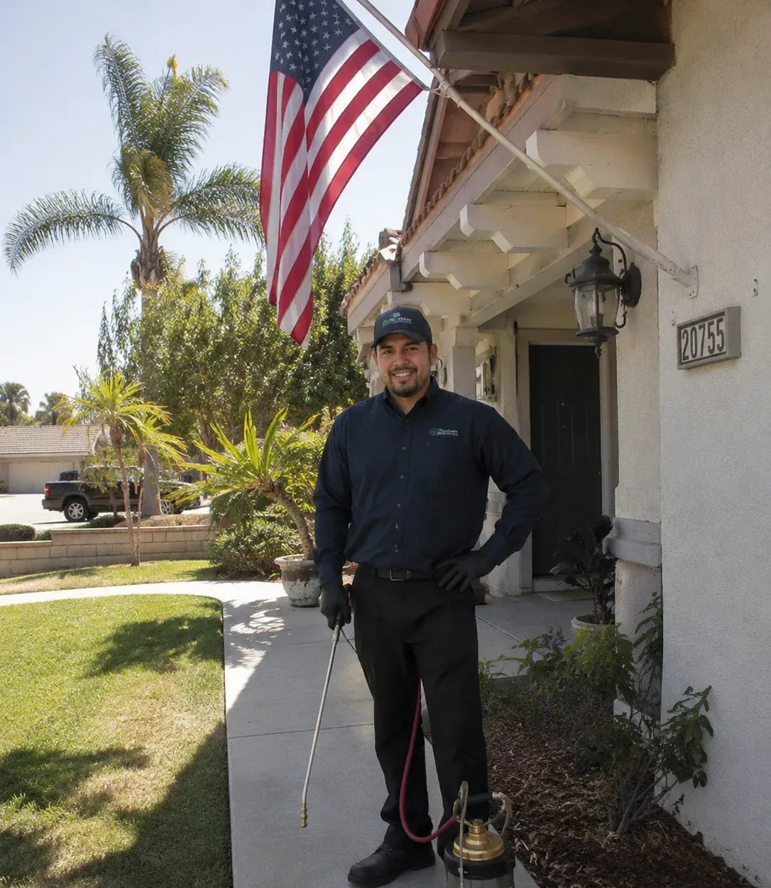 Friendly local Clearwater technician at a customer's home